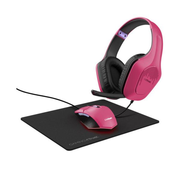 CG16-25179 TRUST TRIDOX KIT GAMING AUR+MOU+PAD GXT 790P BUNDLE PINK