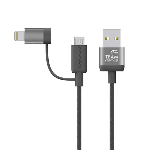 CG16-TWC06C01 TEAM GROUP CABLE WC06 2 EN 1 20CM GRAY
